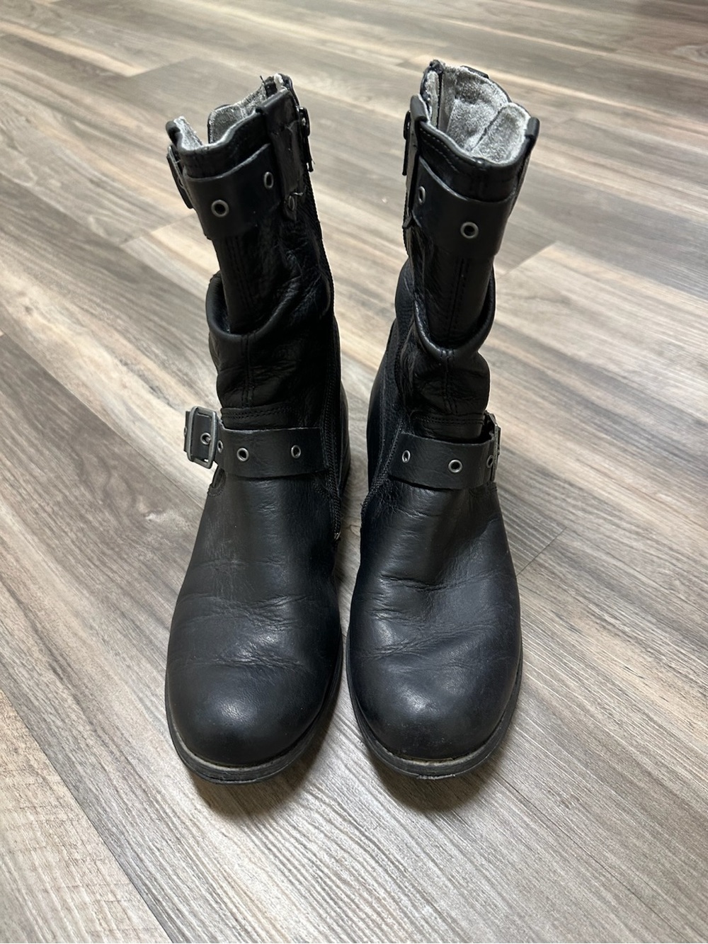 Caterpillar Black Buckle Moto Style Boots